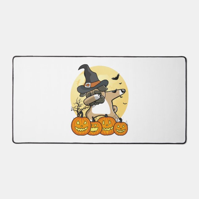 Dabbing Pug Halloween Desk Mat (Front)