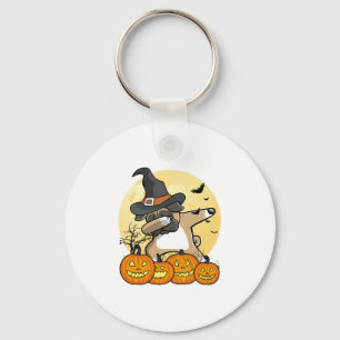 Dabbing Pug Halloween Key Ring