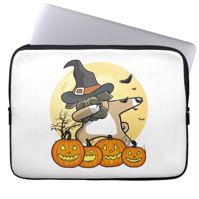 Dabbing Pug Halloween Laptop Sleeve (Front)