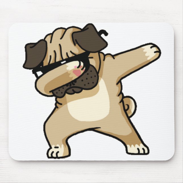 Dabbing Pug Puppy Mouse Mat (Front)