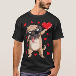Dabbing Pug Valentines Day Valentine Dog Lover s H T-Shirt