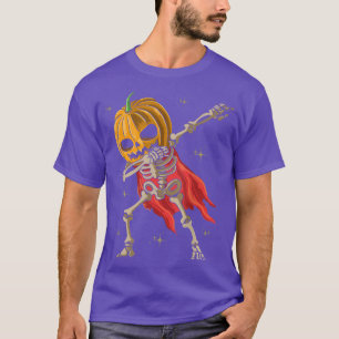 Dabbing Pumpkin Dance of Death Macabre Skeleton T-Shirt