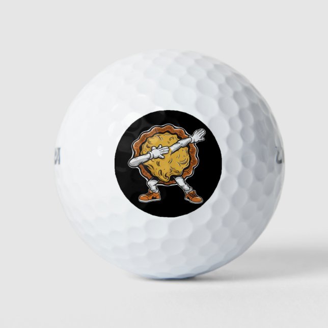 Dabbing Pumpkin Pie Thanksgiving Day  Golf Balls (Front)