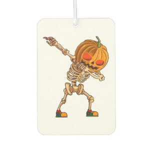 Dabbing Pumpkin - Scary Skeleton Costume - Funny H Car Air Freshener
