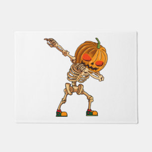 Dabbing Pumpkin - Scary Skeleton Costume - Funny H Doormat