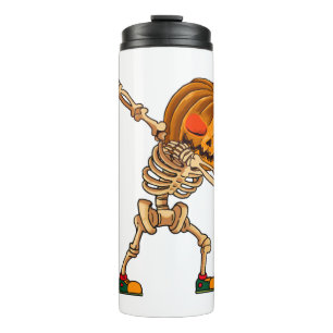 Dabbing Pumpkin - Scary Skeleton Costume - Funny H Thermal Tumbler
