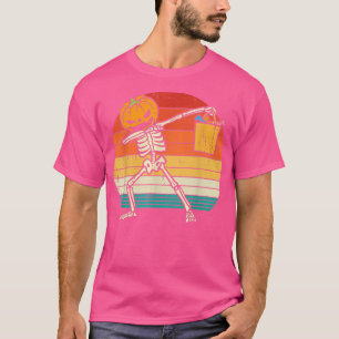 Dabbing Pumpkin Skeleton Candy Retro Toddler Boys T-Shirt