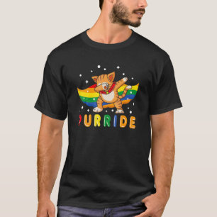 Dabbing Purride Cat Gay Pride Lgb Rainbow Flag Ee  T-Shirt