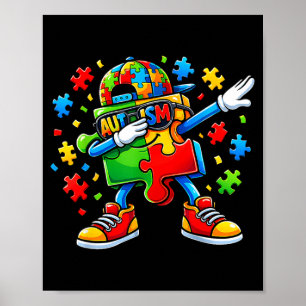 Dabbing Puzzle Autism Awareness for Boys Kids Poster