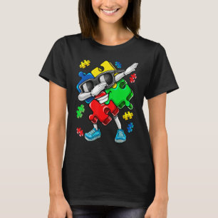 Dabbing Puzzle Piece Kids Boys Girls Autism Awaren T-Shirt