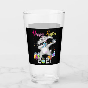 Dabbing Rabbit Easter Day 2021 Eggs Glass