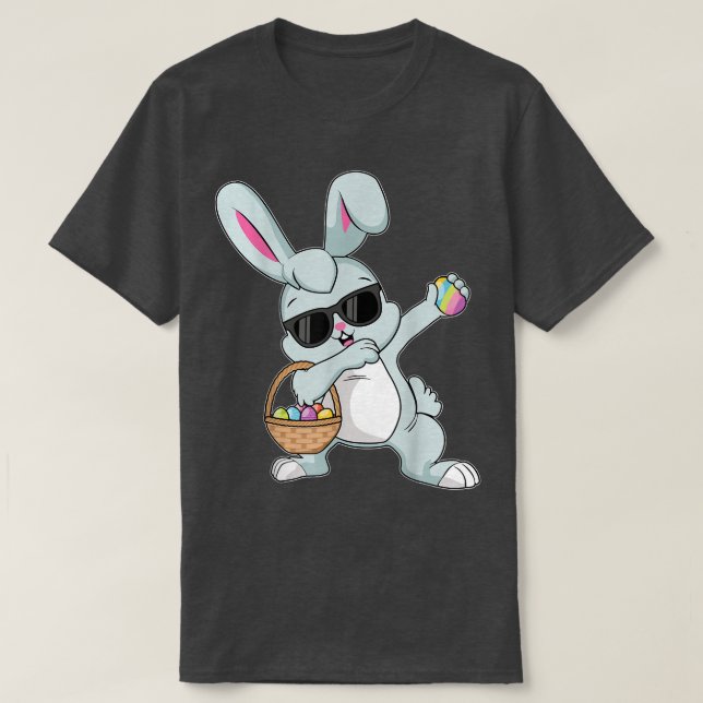 Dabbing Rabbit Easter Day Eggs Bunny Dabbing Boys  T-Shirt (Design Front)