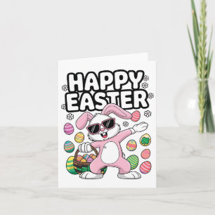 Dabbing Rabbit Easter Day Eggs Dab Boys Girls Kid  Card