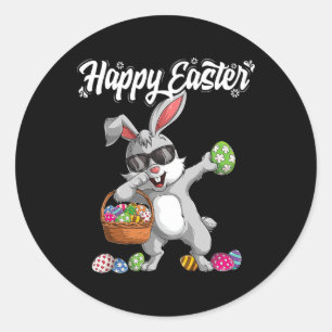 Dabbing Rabbit Easter Day Eggs Dab Boys Girls Kid  Classic Round Sticker