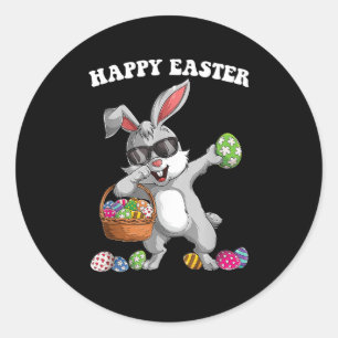 Dabbing Rabbit Easter Day Eggs Dab Boys Girls Kid  Classic Round Sticker