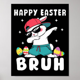 Dabbing Rabbit Easter Day Eggs Dab Boys Girls Kid Poster