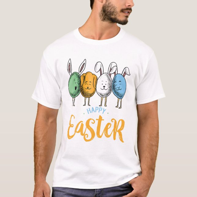 Dabbing Rabbit Easter Day Eggs Dab Boys Girls Kids T-Shirt (Front)