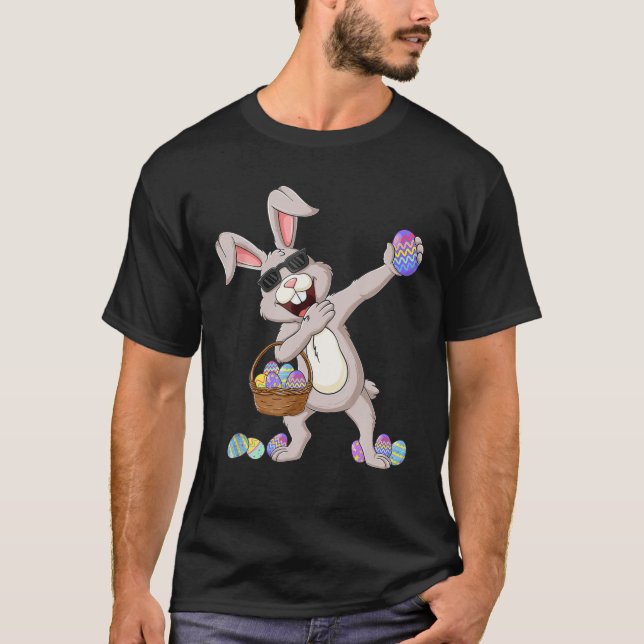 Dabbing Rabbit Easter Day Eggs Dab Boys Girls Kids T-Shirt (Front)