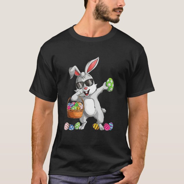 Dabbing Rabbit Easter Day Eggs Dab Boys Girls Kids T-Shirt (Front)