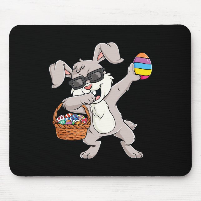 Dabbing Rabbit Easter Day Eggs Fun Toddler Boys Gi Mouse Mat (Front)