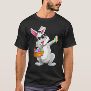 Dabbing Rabbit Easter Day Eggs Hunting Basket Dab  T-Shirt