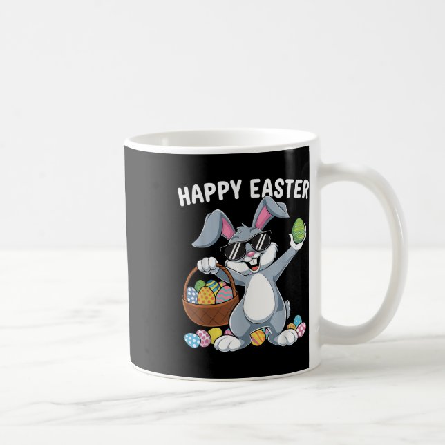 Dabbing Rabbit Happy Easter Day Eggs Dab Boys Bunn Coffee Mug (Right)