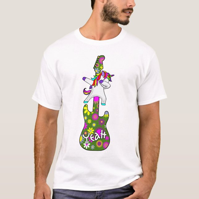 Dabbing Rainbow Unicorn - Guitar Yeah T-Shirt (Front)