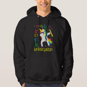 Dabbing Ready To Rock Kindergarten Unicorn 1st Day Hoodie