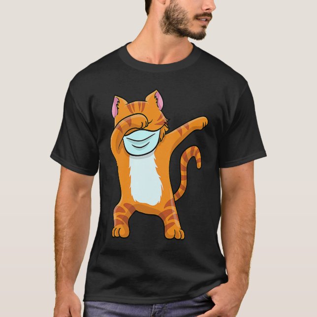 Dabbing Red Cat T  Boys Funny Red Cat Dab T-Shirt (Front)
