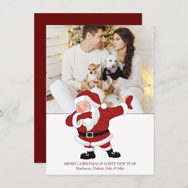 Dabbing Red Santa Claus | Fun Holiday XMAS Humor (Front/Back)