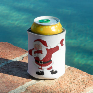 Dabbing Red Santa Claus Fun Holiday XMAS Humour Can Cooler