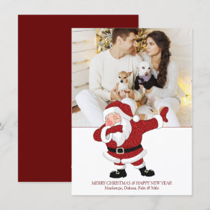 Dabbing Red Santa Claus   Fun Holiday XMAS Humour Card