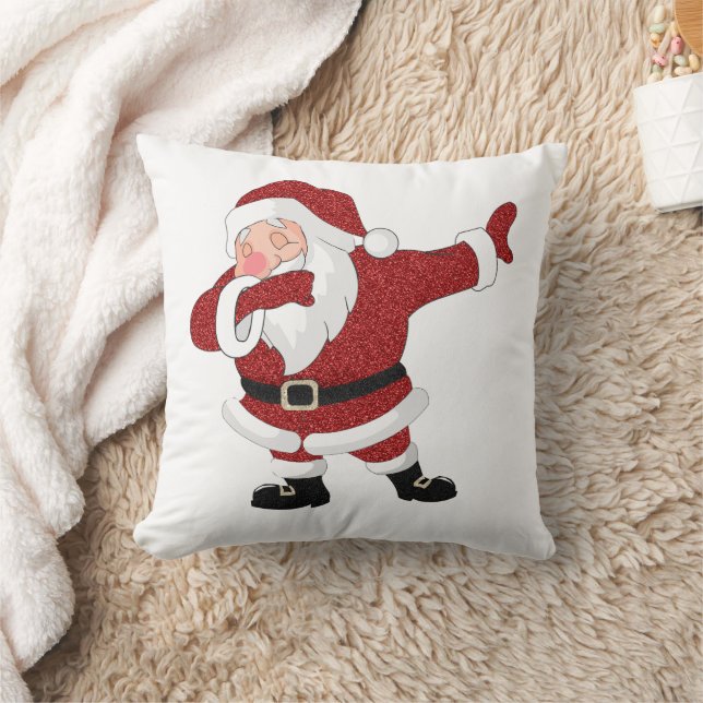 Dabbing Red Santa Claus | Fun Holiday XMAS Humour Cushion (Blanket)