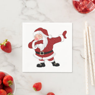Dabbing Red Santa Claus   Fun Holiday XMAS Humour Napkin