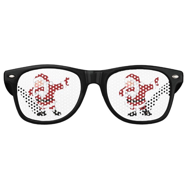 Dabbing Red Santa Claus | Fun Holiday XMAS Humour Retro Sunglasses (Front)