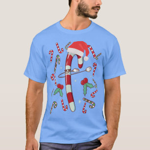 Dabbing Red White Candy Canes Merry Christmas 2021 T-Shirt