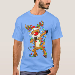 Dabbing Reindeer Santa Christmas Kids Boys Men Dab T-Shirt