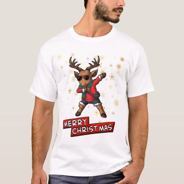Dabbing Reindeer T-Shirt (Front)