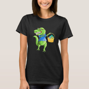 Dabbing Rex Dinosaur Dancing With Easter Egg Easte T-Shirt