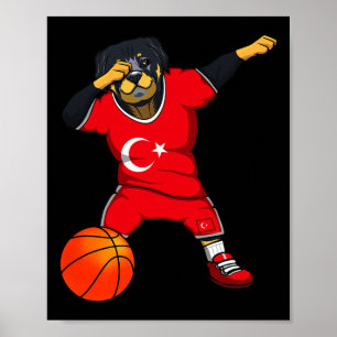 Dabbing Rottweiler Turkey Jersey Turkish Sketll Fa Poster