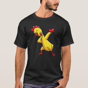 Dabbing Rubber Chicken Holding A Heart T-Shirt