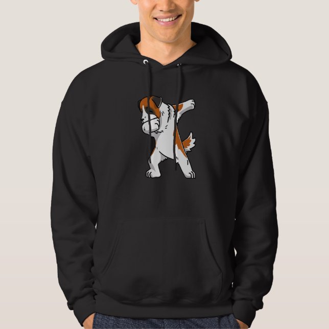 Dabbing Saint Bernard Dog Dab Dance Hoodie (Front)