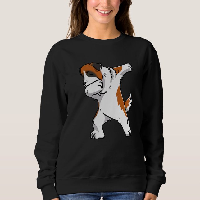 Dabbing Saint Bernard Dog Dab Dance Sweatshirt (Front)