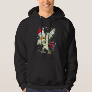 Dabbing Santa Chicken Merry Christmas Kids Women M Hoodie