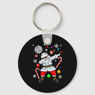 Dabbing Santa Christmas Disco Retro 70s 80s Vibes Key Ring