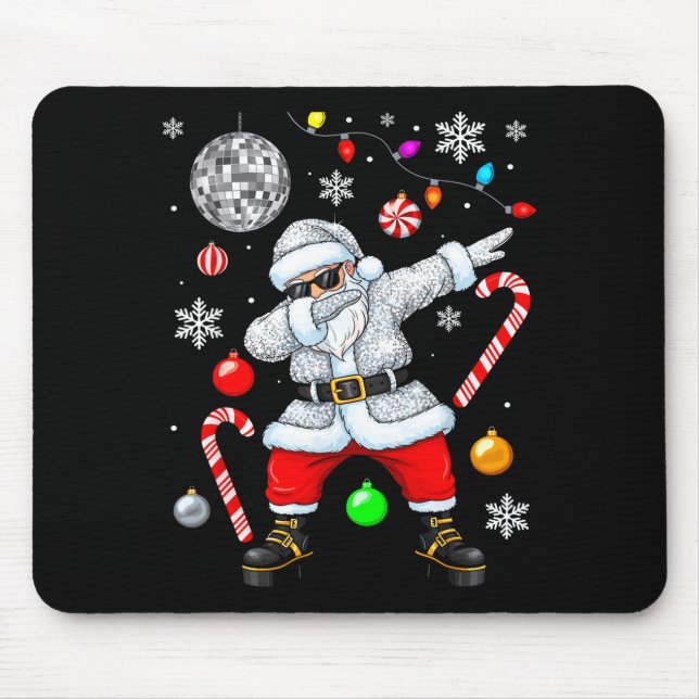 Dabbing Santa Christmas Disco Retro 70s 80s Vibes  Mouse Mat (Front)