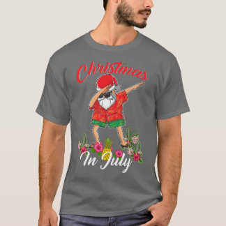 Dabbing Santa Christmas in July Boys Men Hawaiian T-Shirt