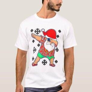 Dabbing Santa, Christmas Summer Tropical Hawaiian T-Shirt