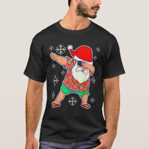 Dabbing Santa Christmas Summer Tropical Hawaiian X T-Shirt