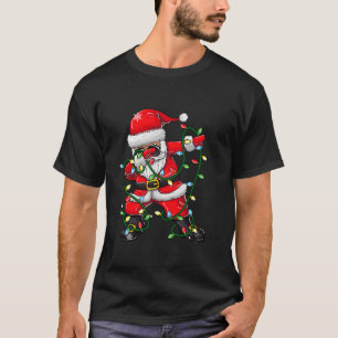 Dabbing Santa Christmas Tree Lights for Boys Girls T-Shirt